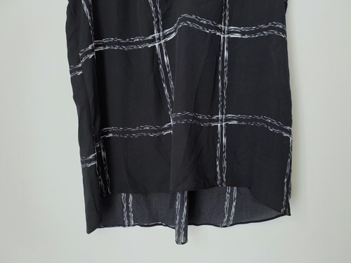❤️ Size 14 MATALAN black asymmetric light summer chiffon V-neck blouse top 504 - Picture 4 of 7