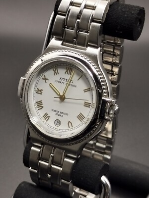 Guter Zustand Casio STING STN-772W Quarz Herrenuhr Rund Batterie erneuert