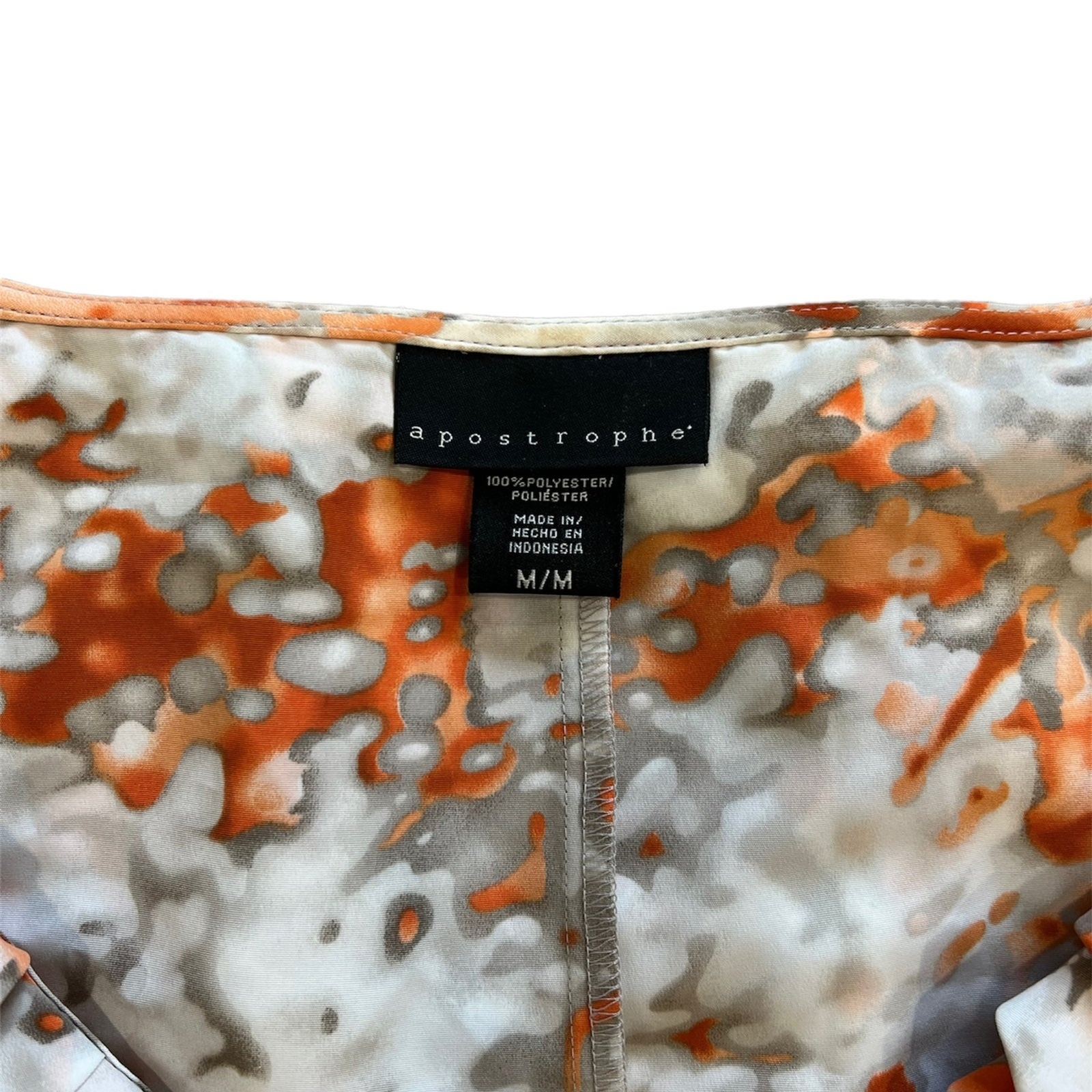 Apostrophe Orange Ruffle Neck Mini Shift Dress M - image 3