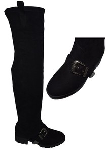 flat thigh high boots uk