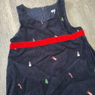 Hartstrings Navy Corduroy Christmas Holiday Dress Size 3T