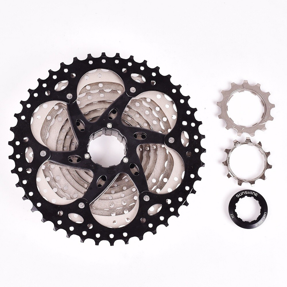Cassetta Sunshine MTB 10 Velocità 11-42T – Pignoni In Alluminio/Acciaio, Compatibile Shimano, Nero