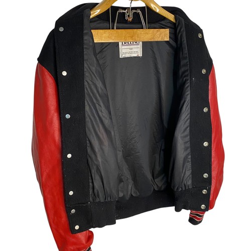 Delong Chicago Bulls Vintage Varsity Jacke 42 Bomber Wolle Leder Logo Patch 90er - Bild 8 von 14