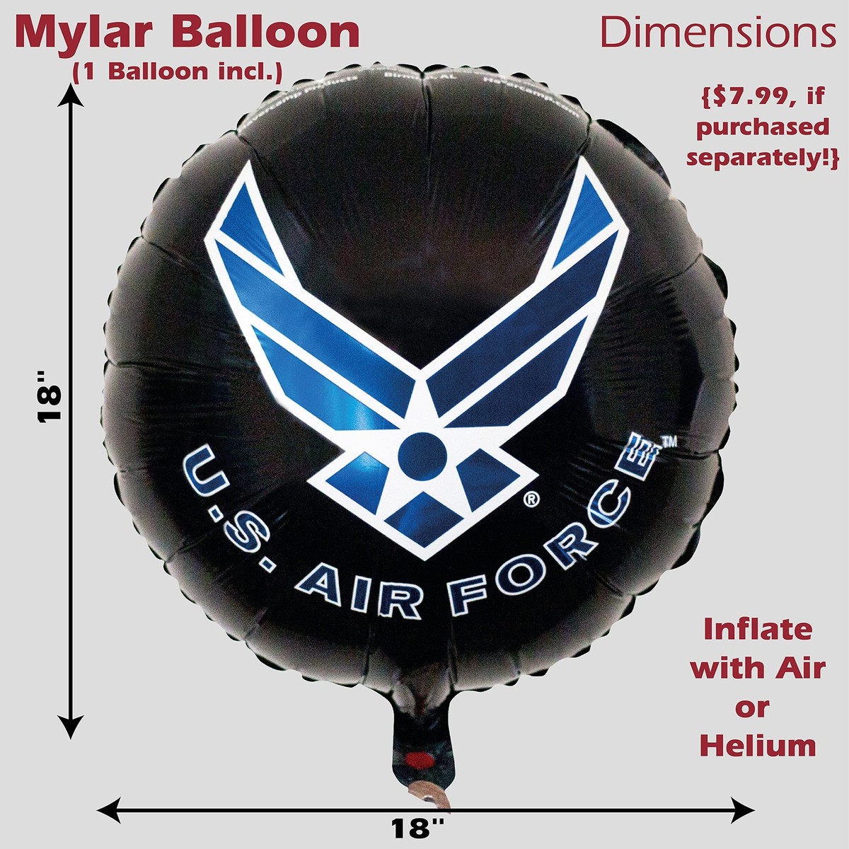 Havercamp U.S. Air Force Party Plates 24 Pack | Official Licensed 9-inch Dinner Plates | Military Themed Party Supplies