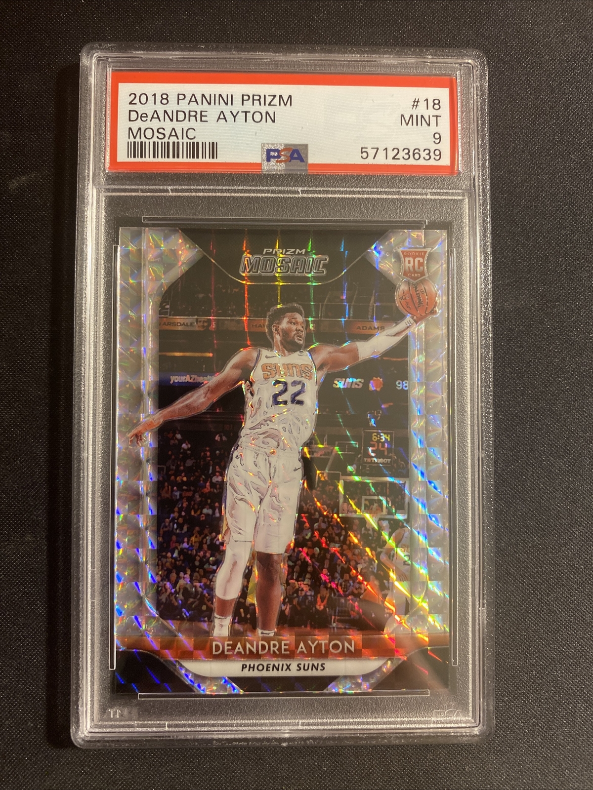 2018-19 Panini Prizm Mosaic #18 DeAndre Ayton Rookie RC PSA 9 Mint