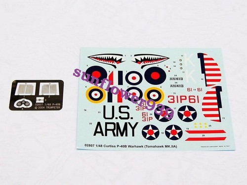 Trumpeter 02807 1/48 Curtiss P-40B Warhawk (Tomahawk MKIIA) Plastic model kit - Picture 2 of 6