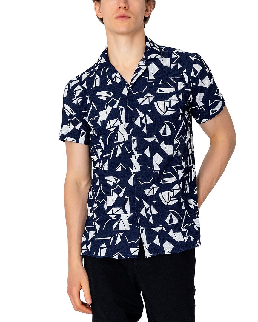 Рубашка с принтом Ron Tomson с коротким рукавом по всей длине Мужская M