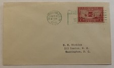 1928 WASHINGTON, DC COVER WITH UNIQUE GREEN CANCELS