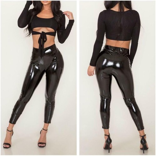 Women's Glossy PVC Skinny Leggings 