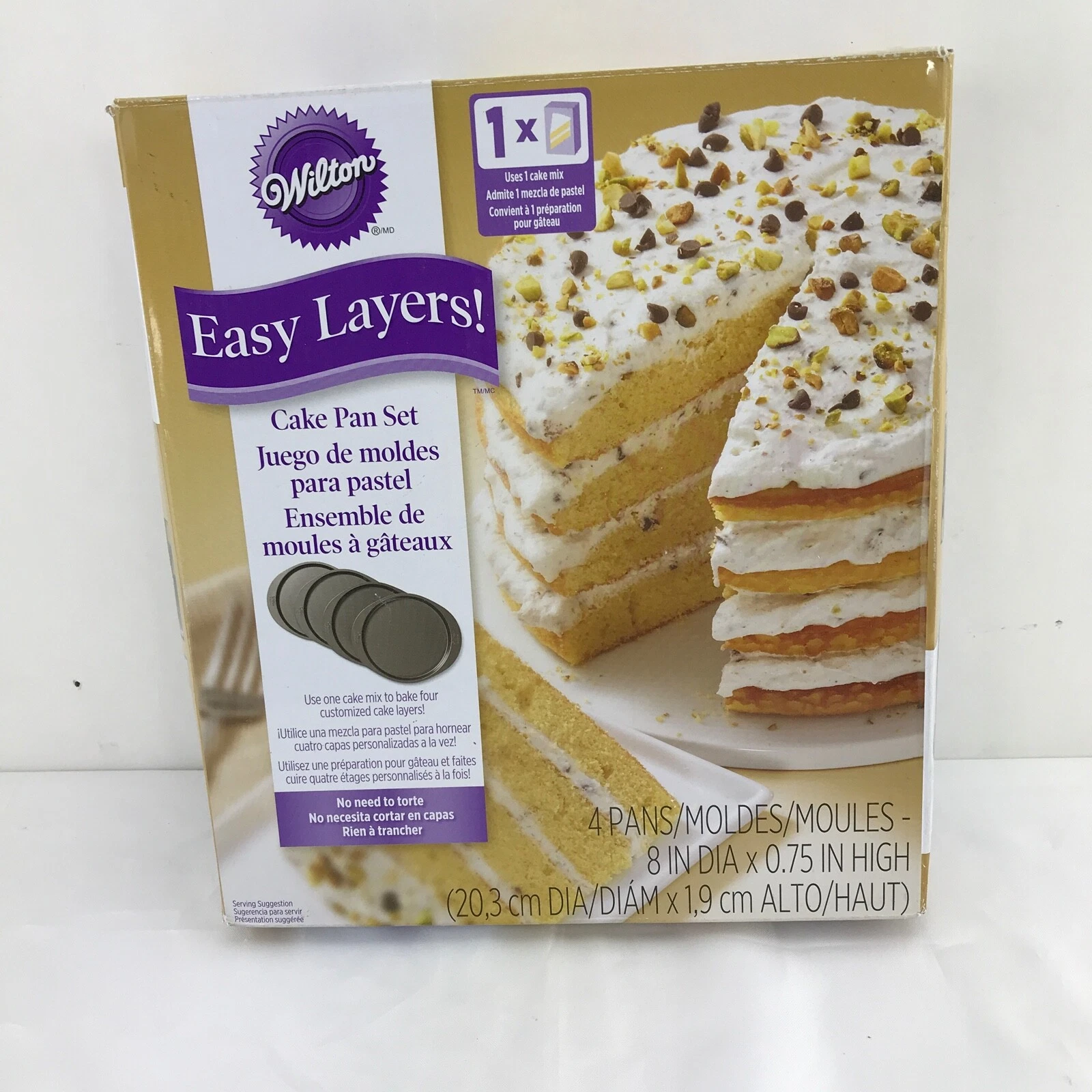 Wilton Easy Layers 4-Piece Layer Cake Pans Set, 8-inch, Steel
Opens in a new window or tab