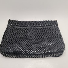 Vintage La Regale Womens 1980s Black Metal Mesh Chainmail Clutch Purse