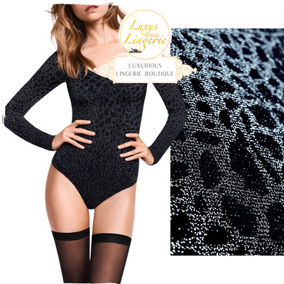Ashley String Body by Wolford S Black Silver with Seductive Gloss Yarn