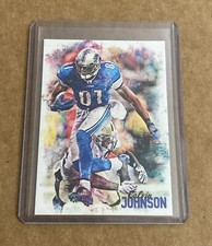🏈 (4/5) CALVIN JOHNSON - lions 🏈 ACEO Fine Art Card RARE SP !!!