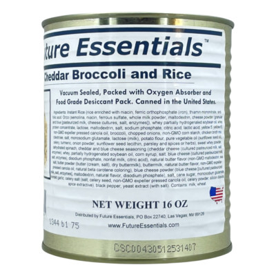 Future Essential Freeze Dried Long Storage Survival Cheddar Broccoli and Rice