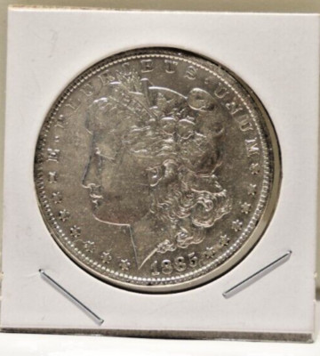 1885 US Morgan Silver Dollar $1 XF  (Cleaned, Rim Nick)