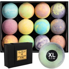 Luxury Bath Bombs for Men Aqua Elegante - Gift Set of 12 Large Bathbombs