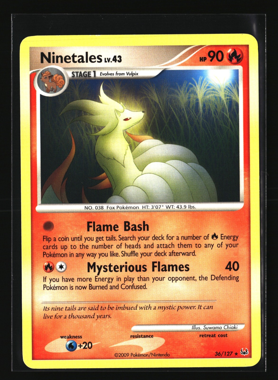 Pokemon NINETALES 36/127 Rare (2009 Platinum) NM/Near Mint
