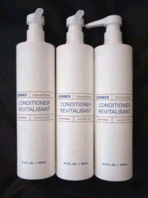 3x Korres Conditioner Revitalisant Citrus Fresh Conditioners 12.2 FL OZ Each