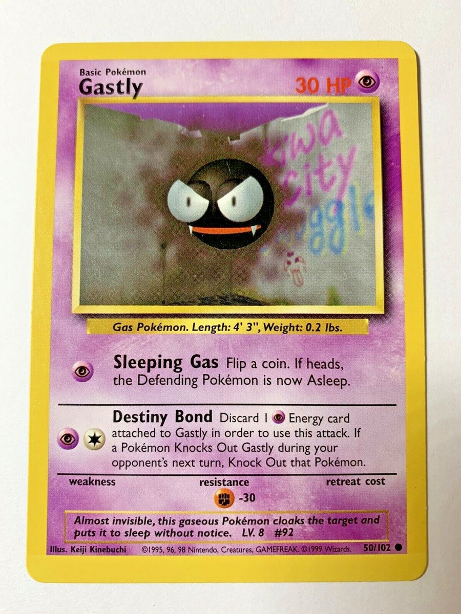 1999 gastly pokemon card value GASTLY - 50/102 - Base Set - Pokemon Card - 1999 - WOTC