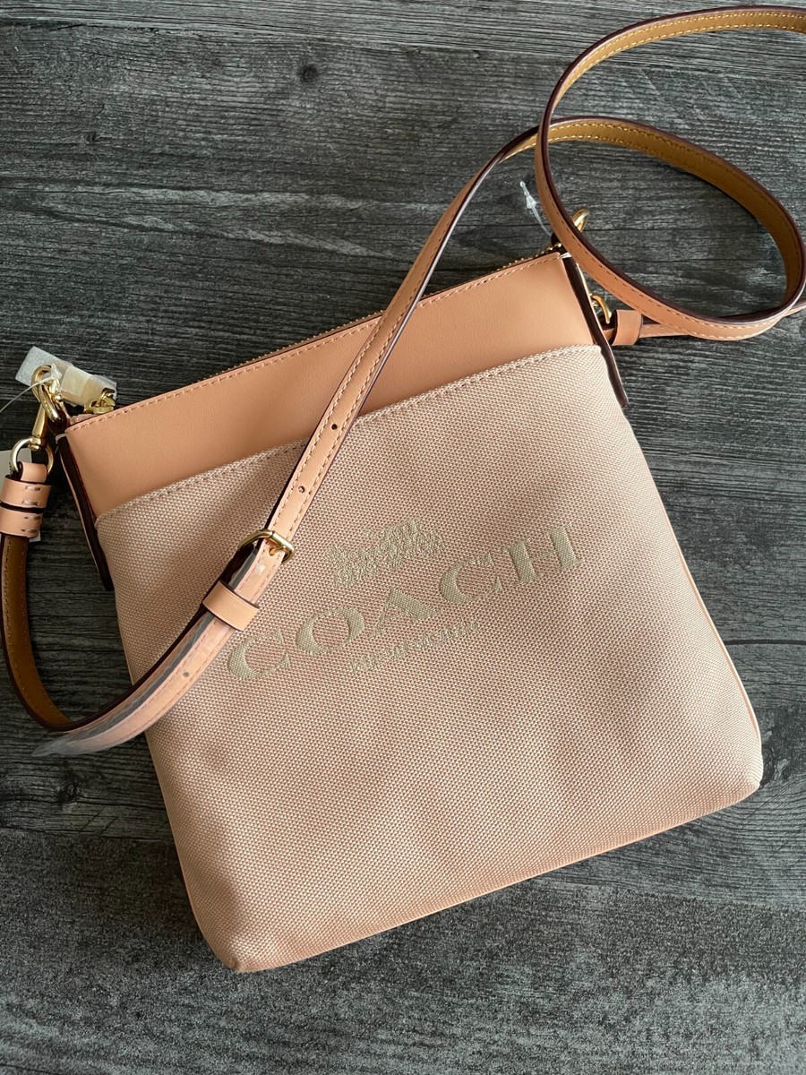 COACH Kitt Denim Jacquard Crossbody Burnished Amber C0662 | eBay