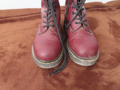 Dr Martens 1460 Oxblood Cherry Red Boots Combat Lace Up Womens 7