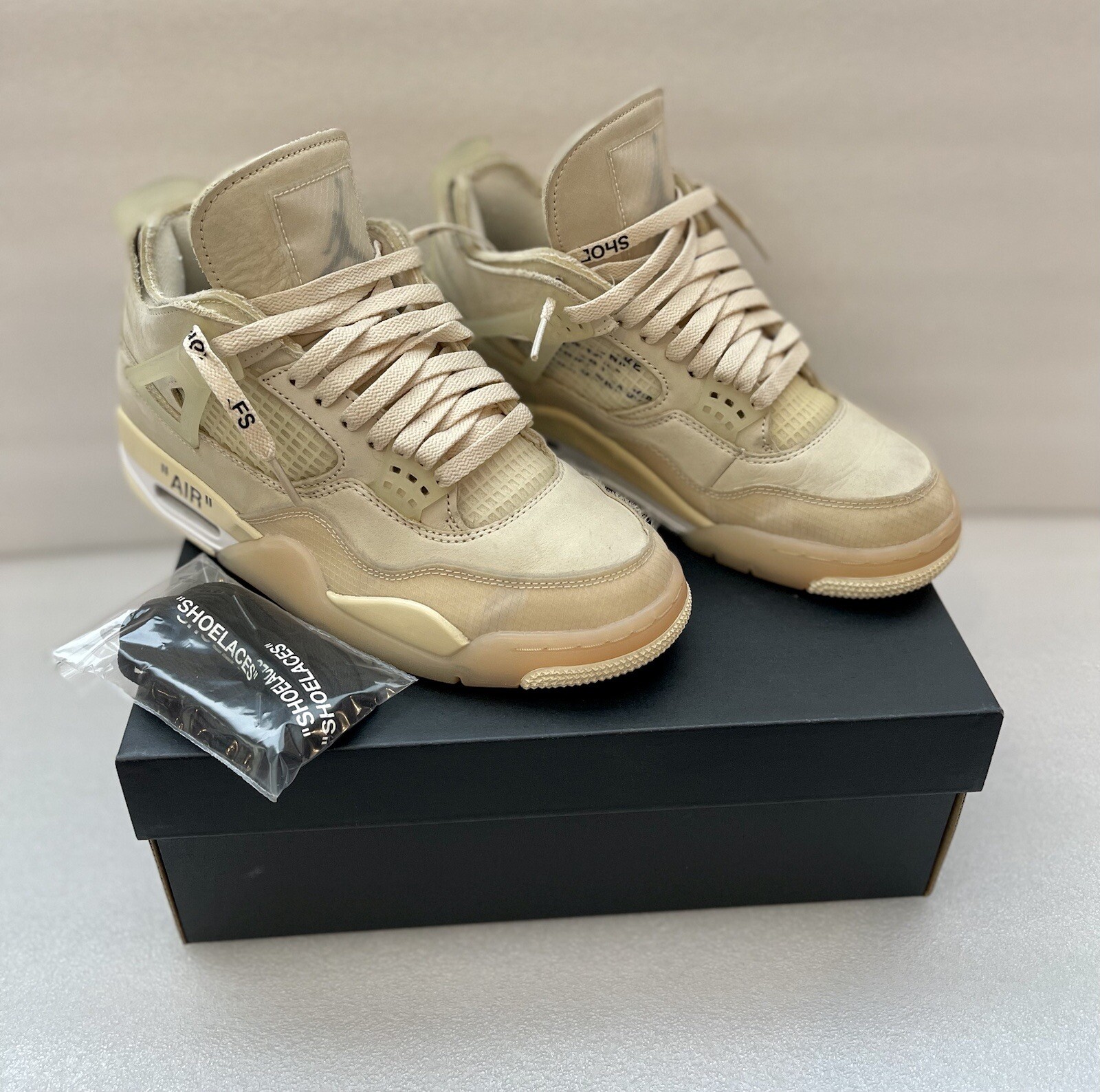 OFF WHITE X NIKE Sneakers Off White x Air Jordan 4 SP 'Sail' WMNS TAGLIA 9 UOMO TAGLIA 7 5 LEGGI