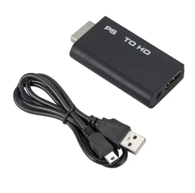 PS2 zu HDMI Converter 1080p HD TV Stick Adapter 3,5mm Kabel PlayStation 2 NEU