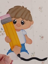 Paper piecing for scrapbook, Boy, School Boy, Boy writing, School Days,