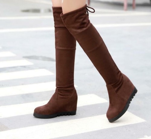 thigh high platform wedge boots