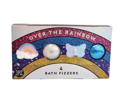Over the Rainbow Bath Fizzers Geschenkset 4x40g duftende Badebomben Tutti Frutti