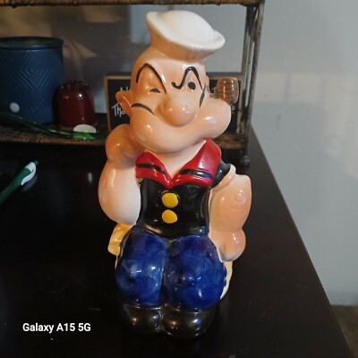 VTG 1980 POPEYE CERAMIC COIN BANK KING FEATURES 