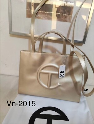 BNWT Telfar Gold Shopping Bag - Medium SIZE Brand New with Tags
