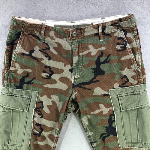 Ralph Lauren Denim Supply Pants Mens 28 (31x29) Camo Corduroy Cargo Paratrooper - Picture 3 of 22
