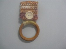 Crochet Kitchen Towel Wood Ring Holder Gift Idea