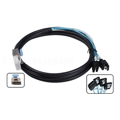 External Mini SAS 26 Pin SFF-8088 to 4 SATA Cable Hard Disk Data Server Raid 2M
