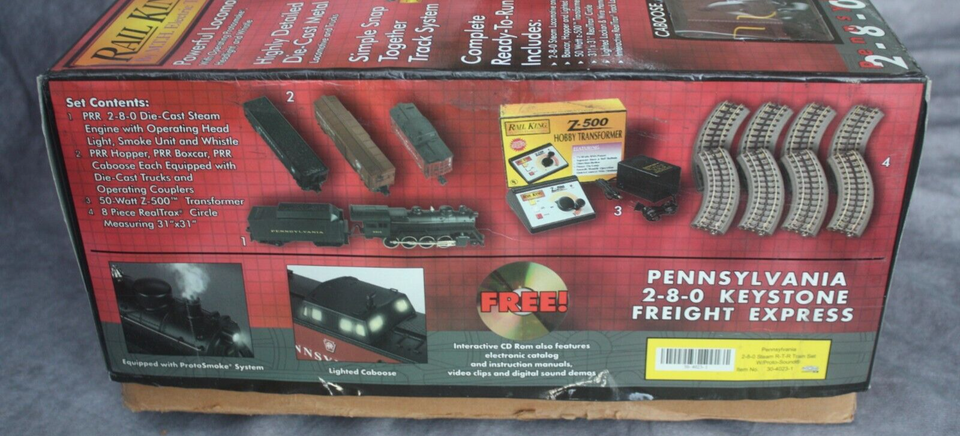 Keystone Train Set M.T.H. Rail King Pennsylvania 2-8-0 Keystone Freight Express Train Set ...
