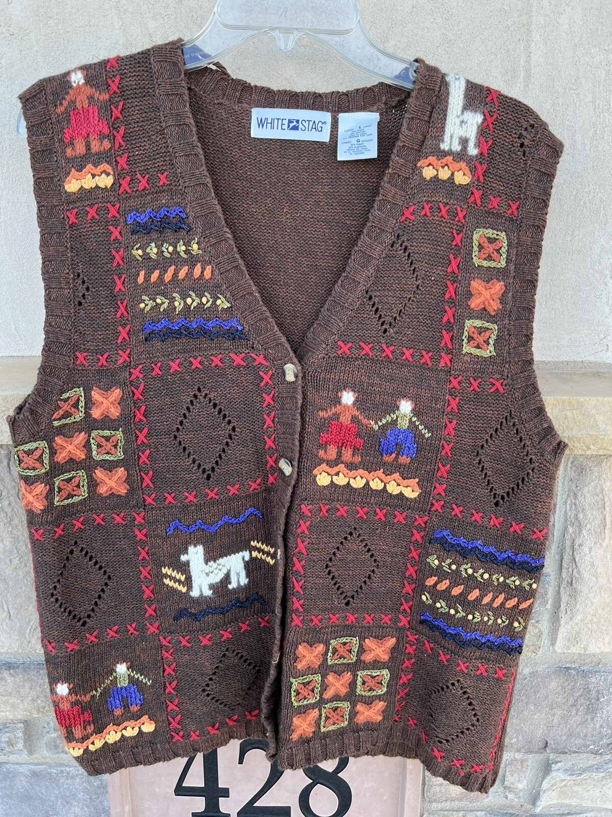 Fall Thanksgiving sweater vest LG 