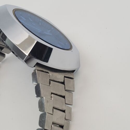 Vintage TISSOT PR-518 Watch HARDENED SURFACE Ref# 44674 Blue Crystal Works READ - Picture 10 of 13