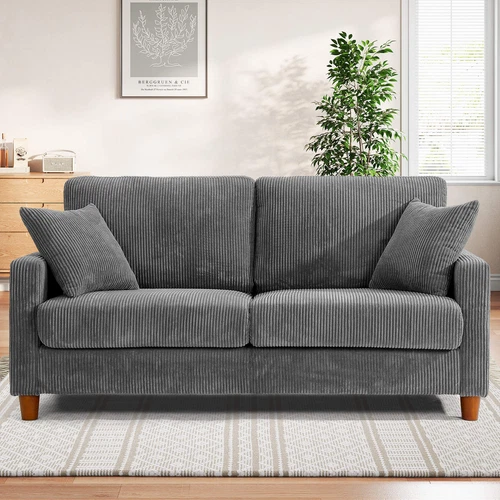 2 / 3 Seater Teddy Velvet Sofa with 2 Pillows Couch Love Seat Settee Green achats Gray