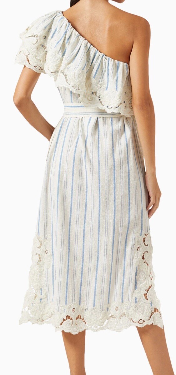 striped one shoulder dress Cassidy Stripe One Shoulder Mini Dress