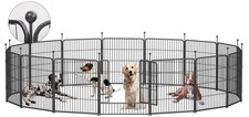 Dog Playpen,32/40/45 Inch Height in Heavy Duty, Folding Indoor Outdoor Anti-Rust