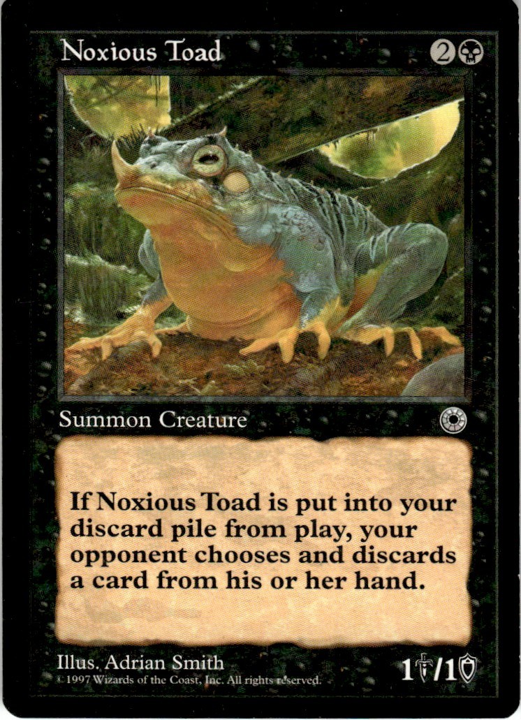 1997 Portal Magic The Gathering Noxious Toad Regular, early-era frame LP