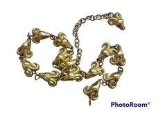 Vintage Glam Gold-Tone Ram's Head Statement Chain Belt