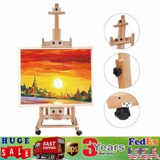 56 to 91" Adjustable Large Movable Artist Studio Easel Wooden Art Stand H-Frame