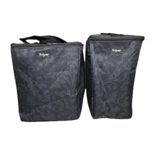 Thirty-One Rewards Black Floral Insulated Soft Coolers Set of 2 Zippered Tote