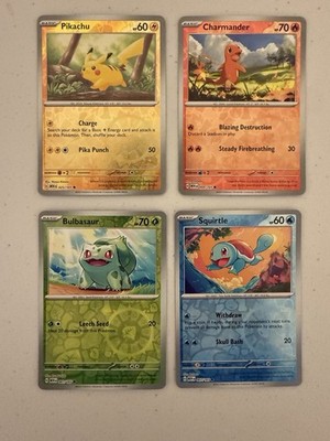 Pokemon 151 Pikachu Squirtle Charmander Bulbasaur Cosmo Costco Promo Set