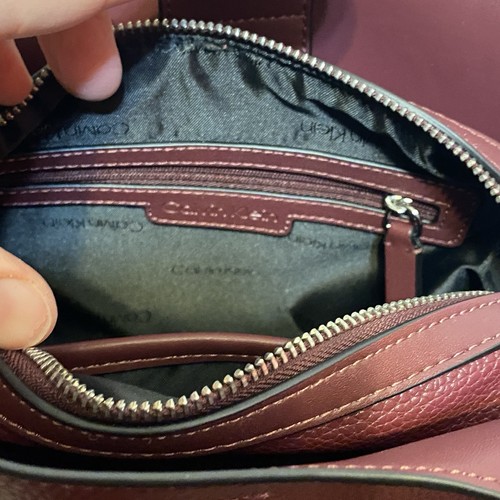 Borsa donna Calvin Klein Shelly borsa ecopelle bordeaux rosso cabernet borsetta - Foto 10 di 19