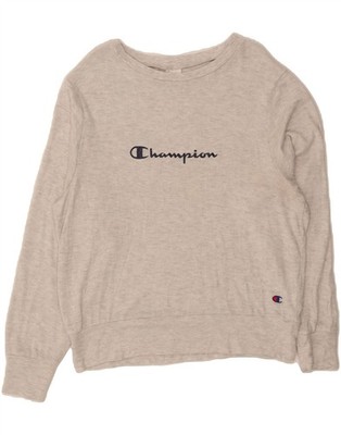 Champion grafischer Damenpullover mit U-Boot-Ausschnitt UK 14 mittelgrau AF05