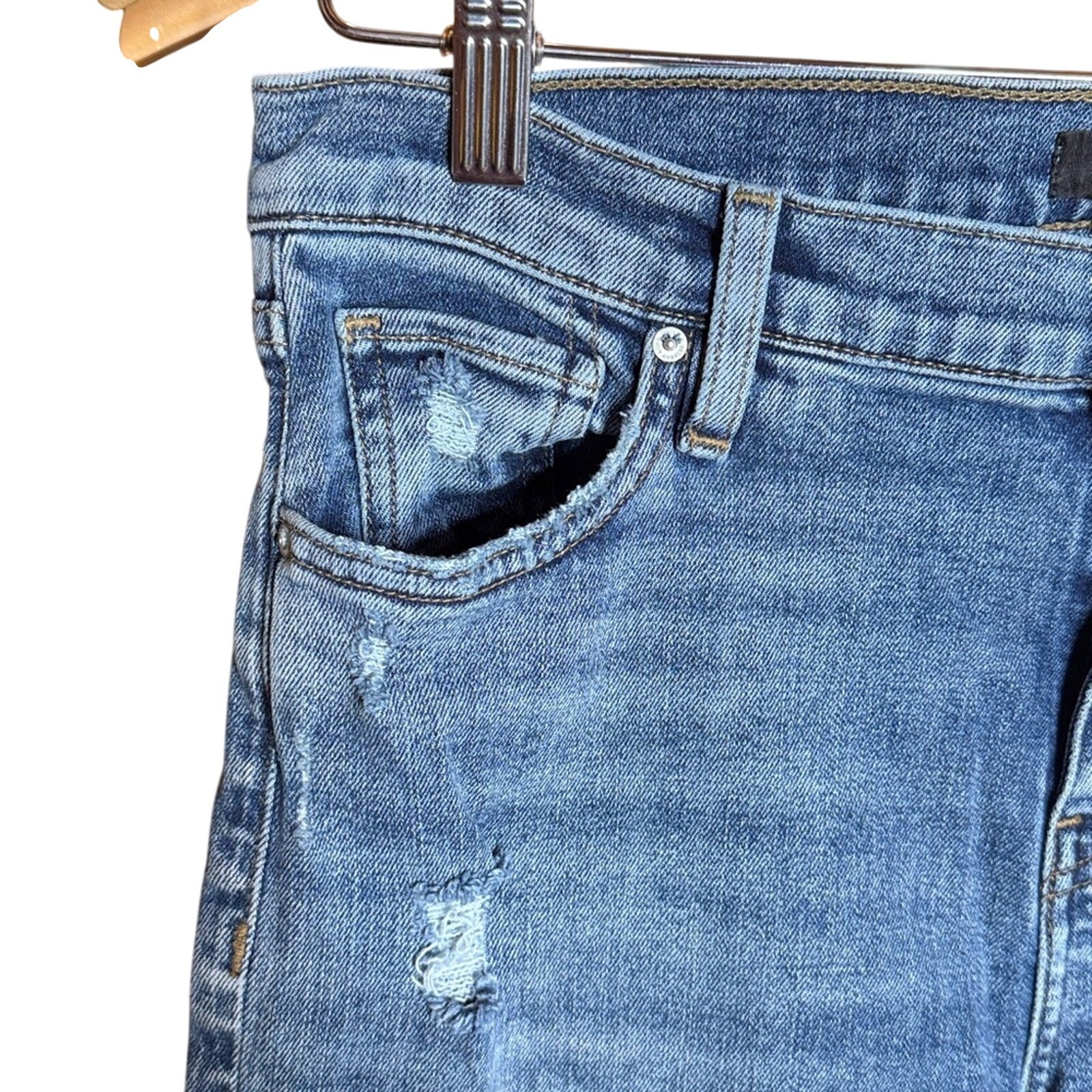 Anthropologie Hudson Lana Boyfriend Ankle Jeans Everlast Blue Size 28 image 8