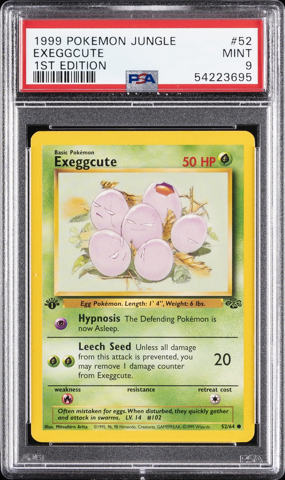 1999 POKEMON JUNGLE 1ST ED #52 EXEGGCUTE PSA 9